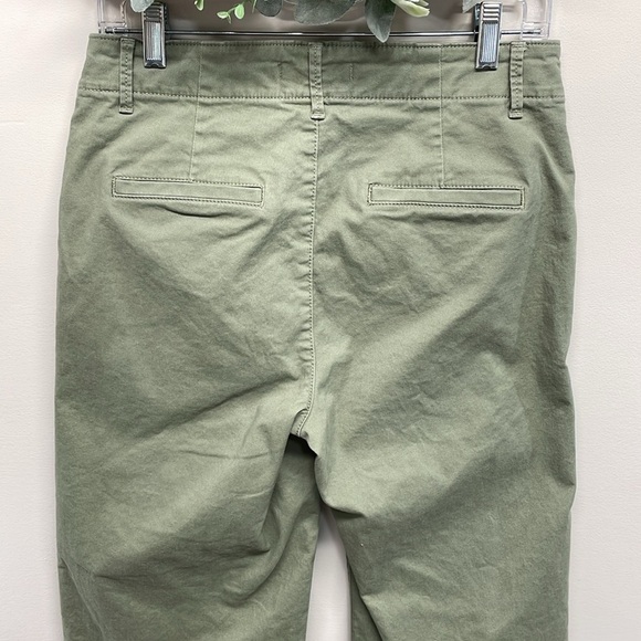 NWOT Loft High Rise Wide Leg Crop Chino Pant Green 4 - Picture 5 of 15